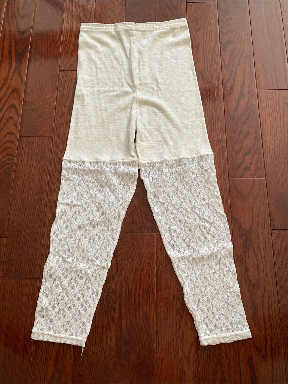 Source Unknown White Lace Panel Kids Leggings